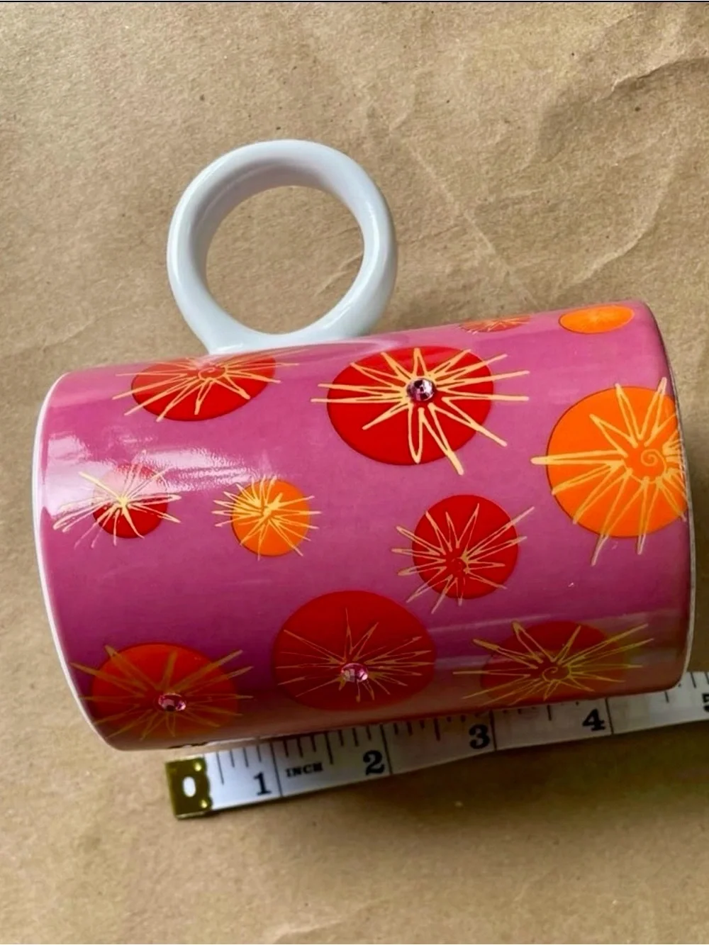 Festive Pink Starburst Mug with rhinestones by Julia Minasian for Target
